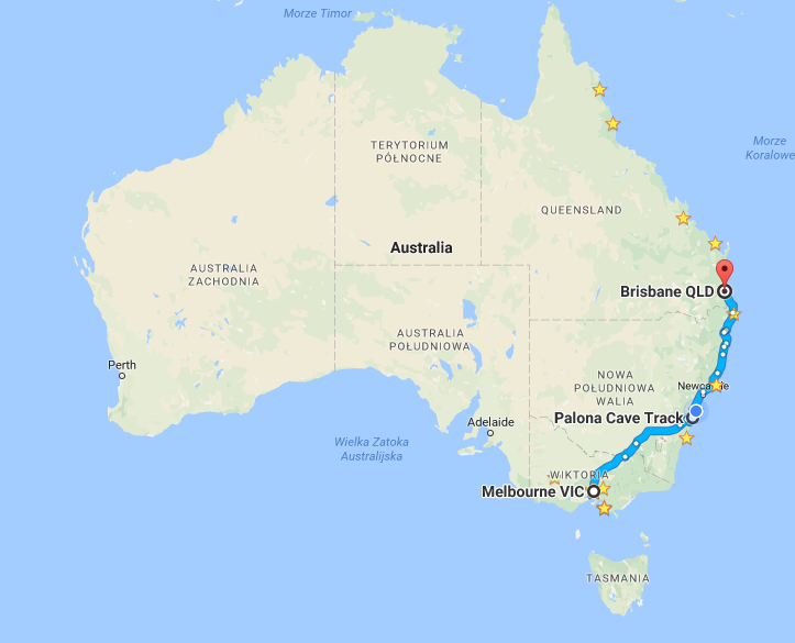 Trasa Melbourne-Brisbane