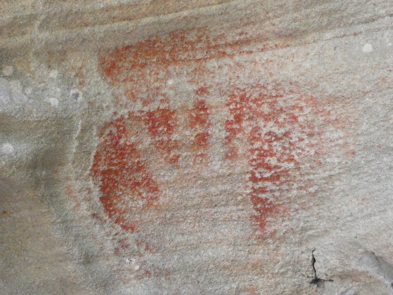 Aborygeńska sztuka - odcisk dłoni na skale