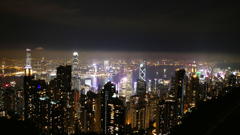 Panorama Hong Kongu ze szczytu
