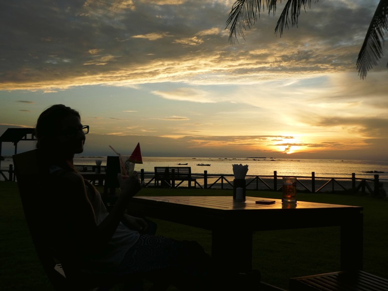 Zachód słońca w restauracji Bay of Bengal