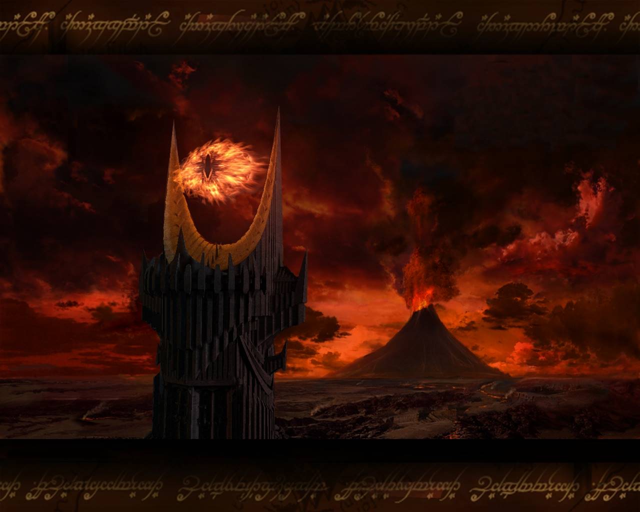 Mt Doom, obok której znajdowała się wieża z okiem Saurona
