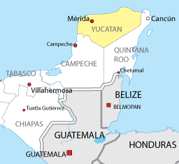 Stany na Półwyspie Yucatan- Campeche, Yucatan, Quintana Roo