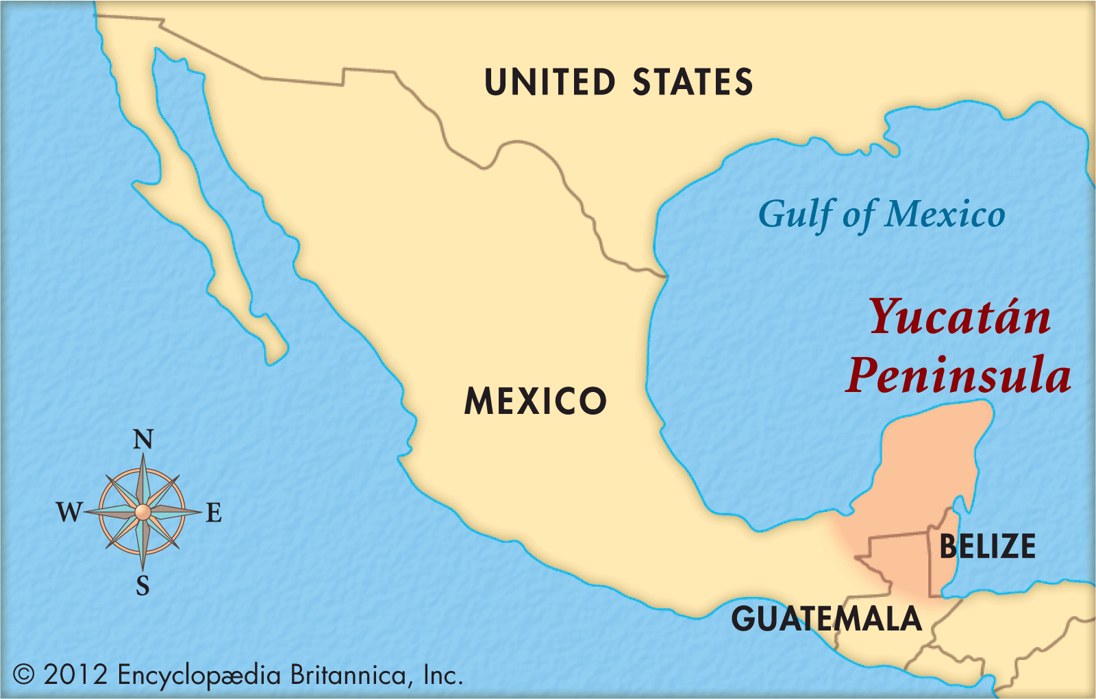 Lokalizacja Półwyspu Yucatan